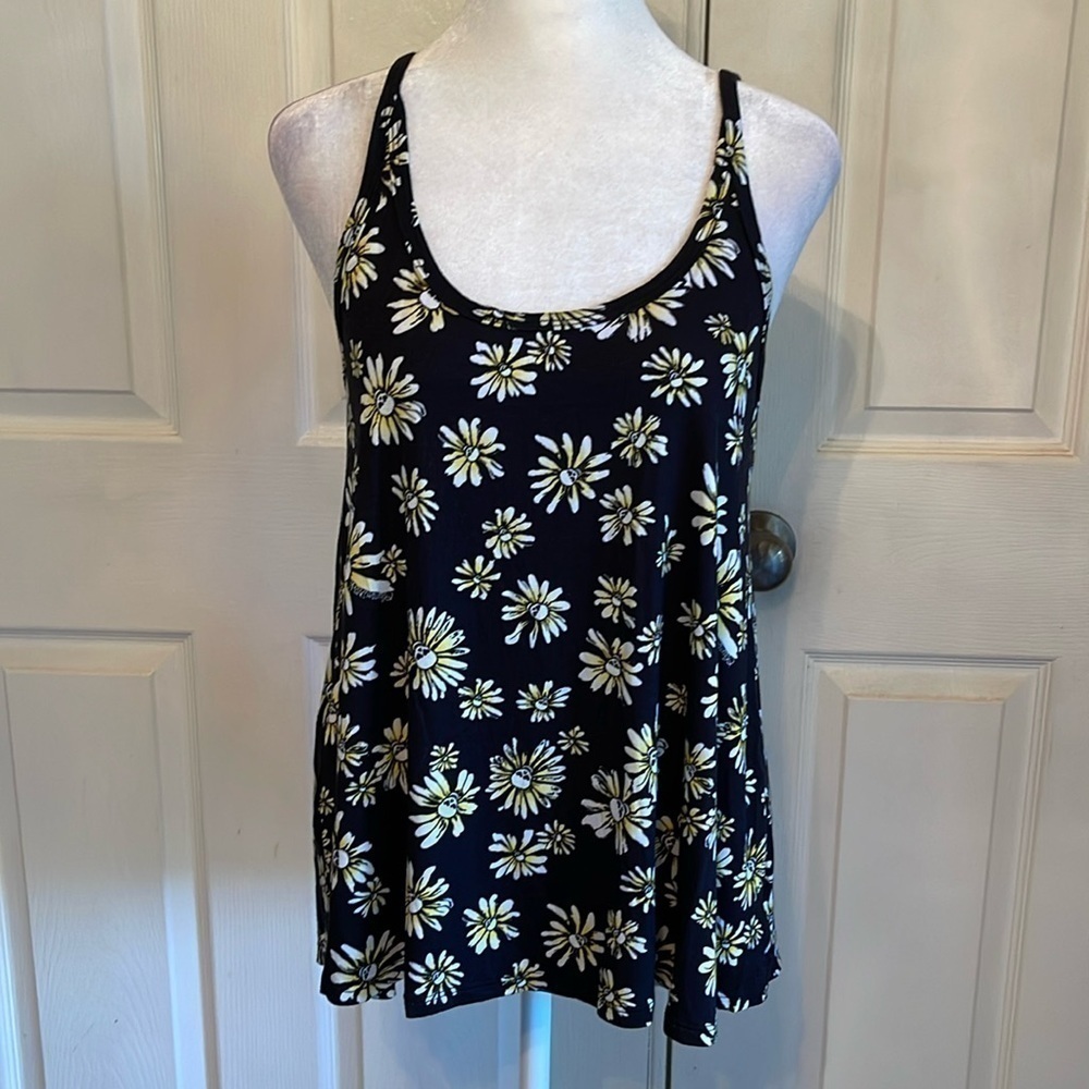 NWT Lauren Moshi Daisy Skull Scoop Back Tank Top